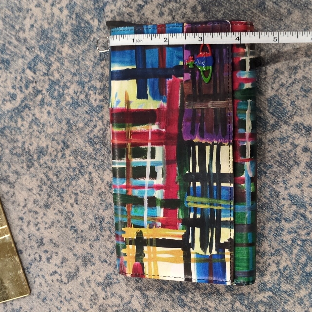 Vivienne Westwood Ernst Haeckel &Honey Tartan Plaid Graffiti Long Leather Wallet - Picture 12 of 16